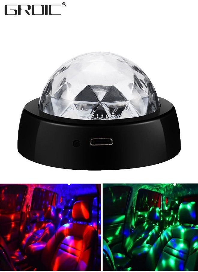 GROIC Car Disco Ball Atmosphere Lights,Mini LED Disco Lights,Car Atmosphere Lights,USB Car Lights,Sound Activated Disco Ball Ambient Light for Birthday, Party, Car Interior Decoration  - Image 1