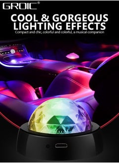 GROIC Car Disco Ball Atmosphere Lights,Mini LED Disco Lights,Car Atmosphere Lights,USB Car Lights,Sound Activated Disco Ball Ambient Light for Birthday, Party, Car Interior Decoration  - Image 2