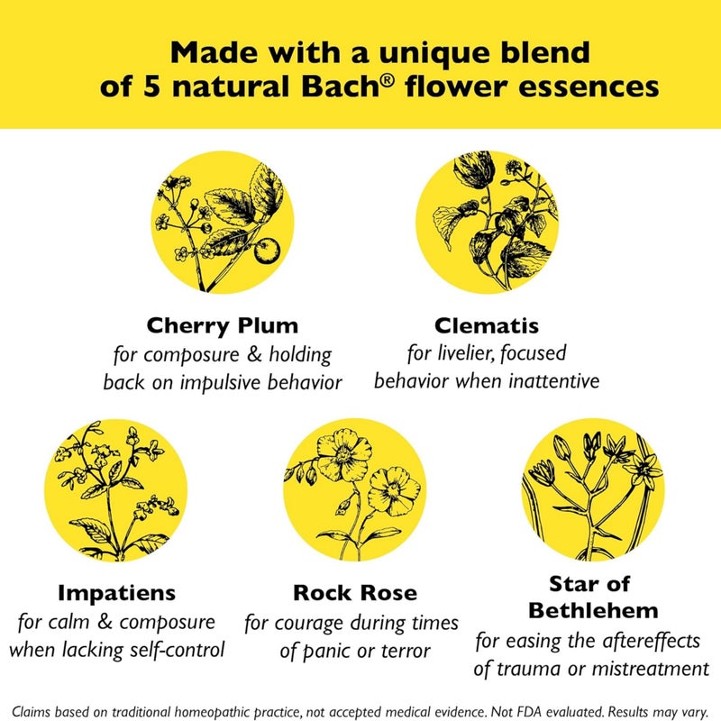 RESCUE قطارة باخ ريسكيو ريميتي للحيوانات الأليفة 20 مل، تخفيف طبيعي للتوتر، مهدئ للكلاب والقطط وغيرها من الحيوانات الأليفة، جوهر زهور هوميوباتي، العواصف، الألعاب النارية والسفر، الانفصال، خالية من المهدئات - Image 5