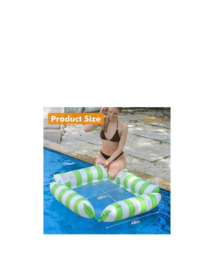 Inflatable Floating Chair for Adults and Kids, Striped Pattern Floating Hammock, Inflatable Pool for Pool Party Summer Water Fun Orange