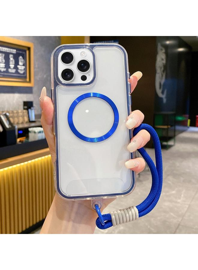 اس-توب جراب لهاتف iPhone 16 Pro Max Airbag 3 في 1 جراب هاتف MagSafe من مادة CD مع حزام - Image 1