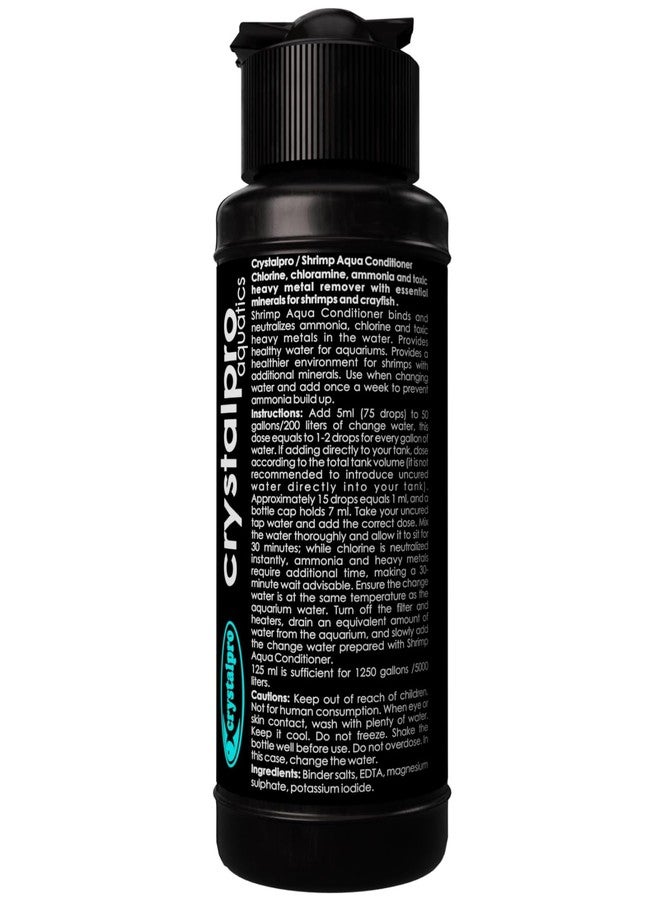 Crystalpro Shrimp Aqua Conditioner Treats 1250 Gallons - Concentrated Water Conditioner Neutralizes Chlorine and Ammonia (4.2 Oz-125 ml) for Freshwater Invertebrate Tanks - Caridina & Neocaridina - Image 2