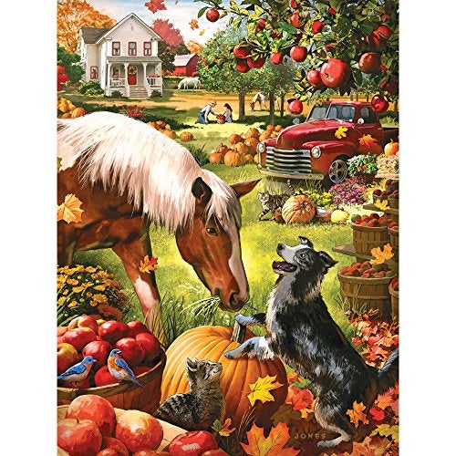 Bits and Pieces  500 Piece Jigsaw Puzzle for Adults Autumn Farm  500 pc Large Piece Jigsaw Puzzle by Artist Larry Jones  18 x 24 - Image 1