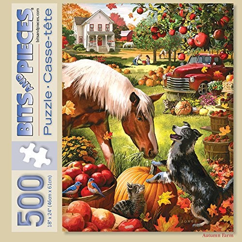 Bits and Pieces  500 Piece Jigsaw Puzzle for Adults Autumn Farm  500 pc Large Piece Jigsaw Puzzle by Artist Larry Jones  18 x 24 - Image 4