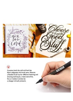 XiuWoo Calligraphy Pen Refill Brush for Lettering, 4 Size Black Marker Set Beginners Writing, Signature, Illustration, Design and Drawing  - Image 2