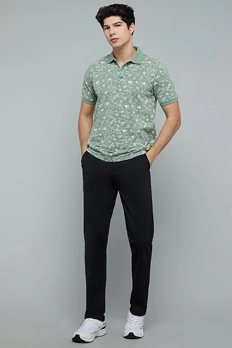 أر أند بي Printed Polo T-Shirt with Short Sleeves
