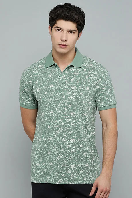 أر أند بي Printed Polo T-Shirt with Short Sleeves