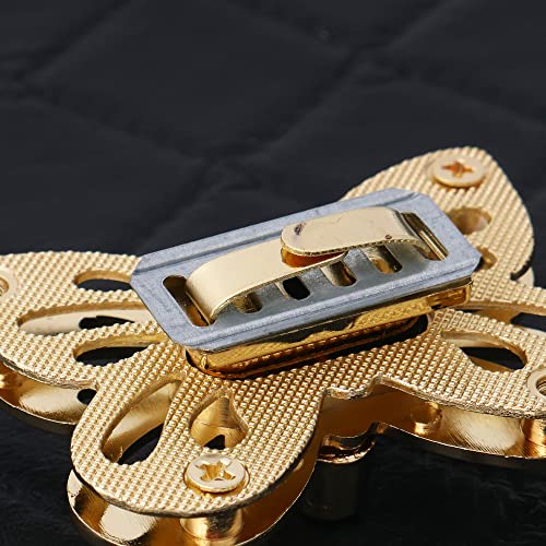 LARATH 4 Pieces Butterfly Shaped Clasp Turn Lock Metal Purse Twist Lock Closure Exquisite Practical Bag Buckles for DIY Craft Handbag Shoulder Bag Making Accessories, Mixed Color - Image 4