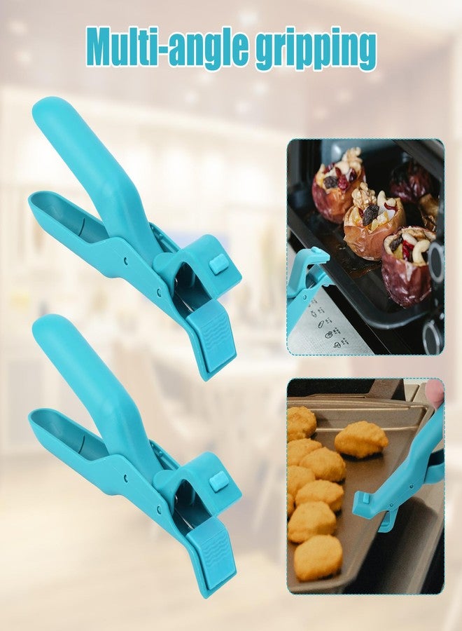 XIHIRCD 2pcs Anti-Scald Bowl Holder Clips, Multifunctional Hot Plate Gripper Silicone Anti Bowl Dish Plate Gripper Clips Tongs Clamp for Pots Bowls Plates Cooking (Blue) - Image 5