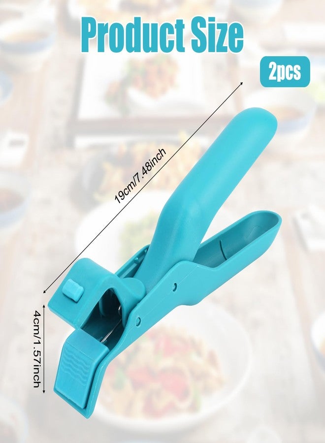 XIHIRCD 2pcs Anti-Scald Bowl Holder Clips, Multifunctional Hot Plate Gripper Silicone Anti Bowl Dish Plate Gripper Clips Tongs Clamp for Pots Bowls Plates Cooking (Blue) - Image 2
