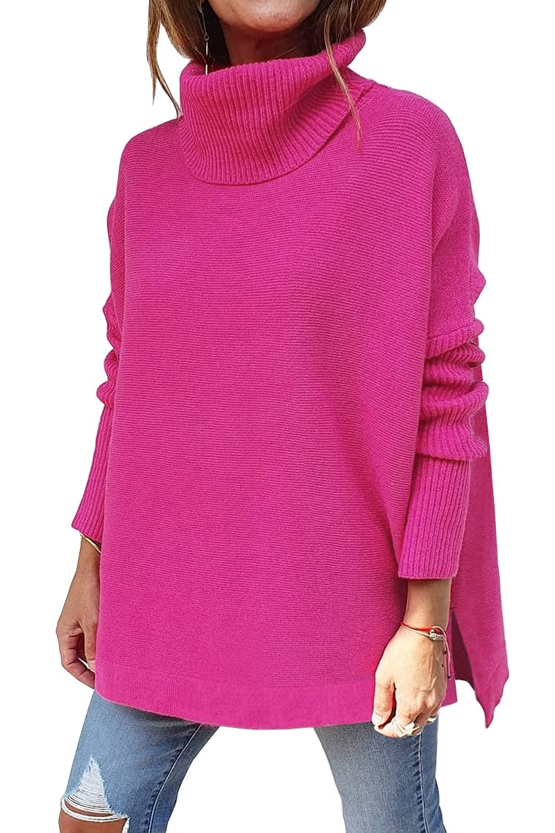 LILLUSORY Oversized Turtleneck Pullover Sweater Women 2025 Long Tunic Cozy Winter Trendy Plus Size Poncho Cowl Neck Cute Casual Early Fall Fashion Must Have Work Old Money Clothes Outfit Clothing - Image 1