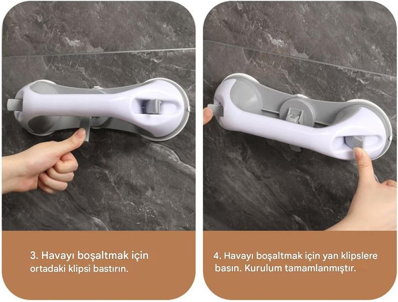 دش توتاماğı - كرسي دش قابل للامتصاص ومضاد للانزلاق لغرفة الاستحمام | ملحقات غرفة الاستحمام مضادة للانزلاق لأحواض الاستحمام والغرف الصحية للأشخاص المسنين والبالغين والأشخاص ذوي الاحتياجات الخاصة - Image 5