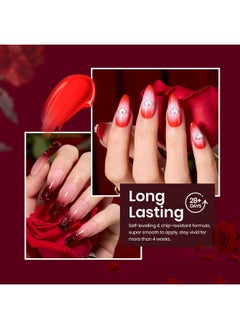 beetles Gel Polish Beetles Christmas Red Gel Nail Polish Set Winter Burgundy Collection Glitter Poinsettia Purple Gel Polish, Soak Off UV LED Gel Nail Polish Art Design Decoration DIY Gel Nail Gifts  - Image 5