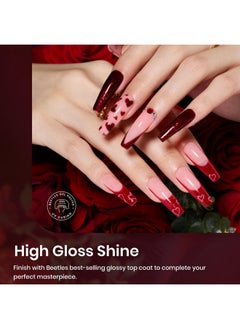 beetles Gel Polish Beetles Christmas Red Gel Nail Polish Set Winter Burgundy Collection Glitter Poinsettia Purple Gel Polish, Soak Off UV LED Gel Nail Polish Art Design Decoration DIY Gel Nail Gifts  - Image 4
