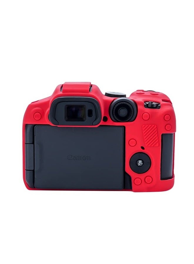 Rieibi حافظة كاميرا EOS R7، حافظة سيليكون لكاميرا كانون eos r7 الرقمية، غطاء واقي سيليكون لكاميرا كانون r7 - أحمر - Image 1