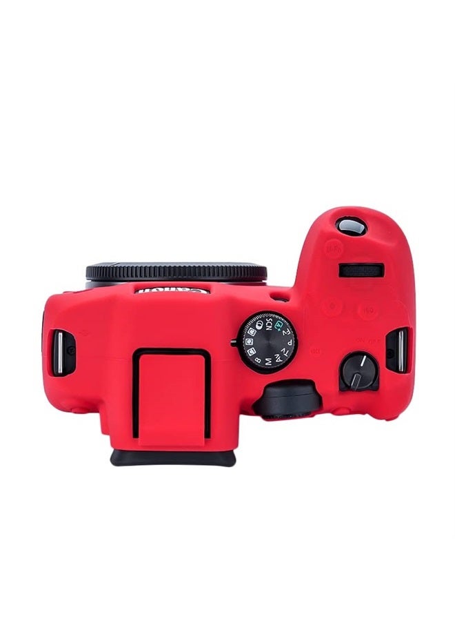 Rieibi حافظة كاميرا EOS R7، حافظة سيليكون لكاميرا كانون eos r7 الرقمية، غطاء واقي سيليكون لكاميرا كانون r7 - أحمر - Image 3