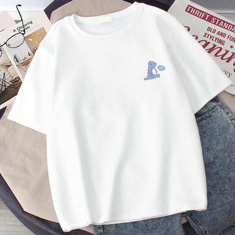 Round Neck Short-Sleeve T-Shirt For Men, Trendy Hong Kong Style, Five-Quarter Sleeve Top, Unisex, Student Couple Half-Sleeve Trendy Brand - Image 4