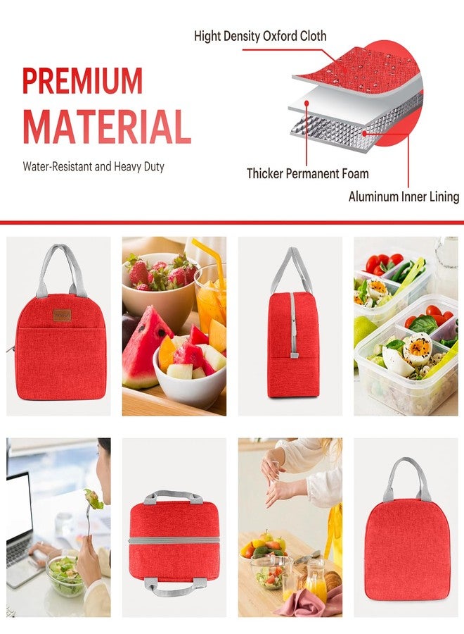 Easyfun Lunch Bag for Women & Men Adult Insulated Lunch Box, Small Leakproof Cooler Food Lunch Containers Reusable High Capacity Lunch Tote Bags for Work, Travel, Outdoor (Red) - Image 5
