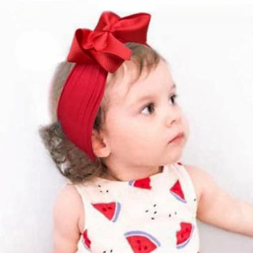 Yxiang 20PCS Baby Girl Bows Headbands, 4" Infant Bows Headbands Super Elastics Nylon Hairbands Cute Handmade Ribbon Bows for Babies Newborn Toddler (20 Colors) - Image 4