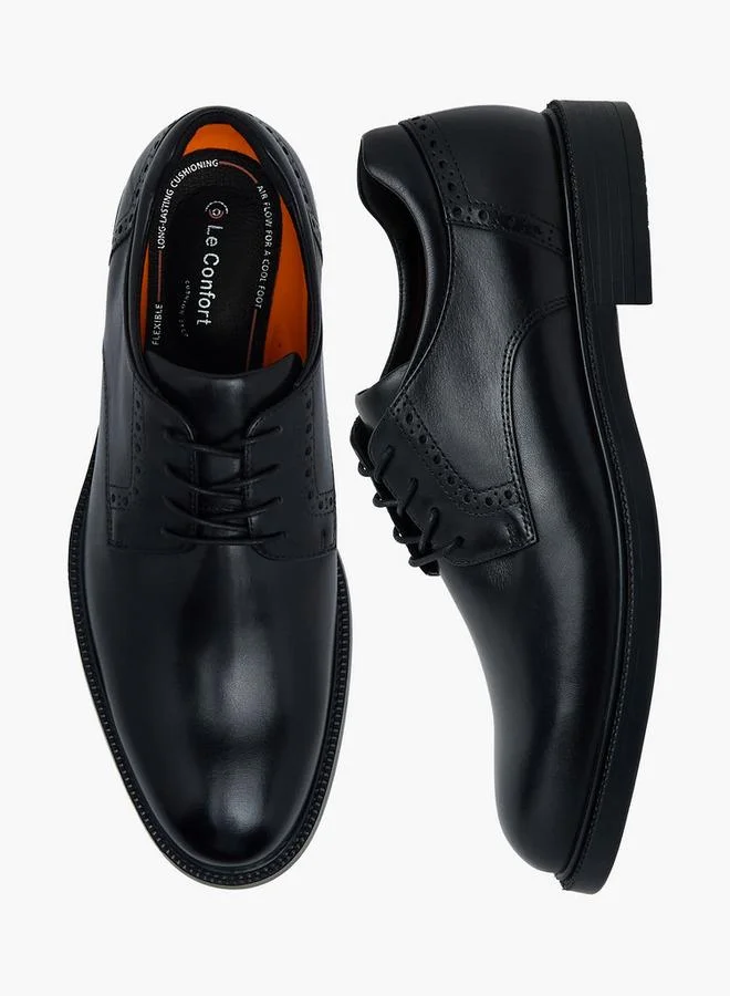 لو كونفورت Men Leather Lace-Up Derby Shoes