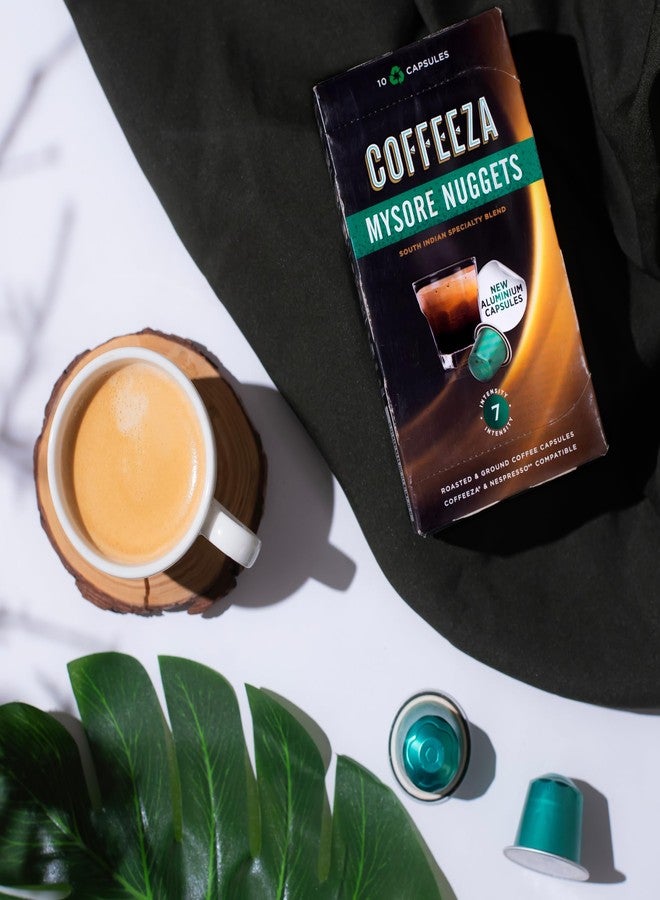 COFFEEZA (Aaa Arabica Grade) Mysore Nuggets Aluminium Coffee Capsules (Specialty Coffee) Intensity 7/10, Pack of 8, 80 Capsules - Image 3