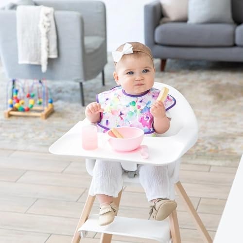 Bumkins Bibs for Girl or Boy, SuperBib Baby and Toddler for 6-24 Months, Essential Must Have for Eating, Feeding, Baby Led Weaning Supplies, Mess Saving Catch Food, Fabric 3-pk Wild and Free - Image 4