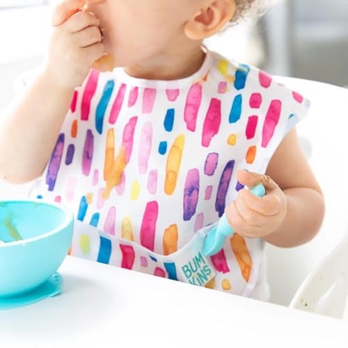 Bumkins Bibs for Girl or Boy, SuperBib Baby and Toddler for 6-24 Months, Essential Must Have for Eating, Feeding, Baby Led Weaning Supplies, Mess Saving Catch Food, Fabric 3-pk Wild and Free - Image 3