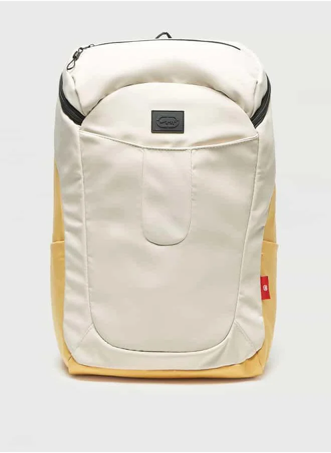 Ecko Unltd. Ecko Colourblock Backpack with Adjustable Shoulder Straps and Zip Closure