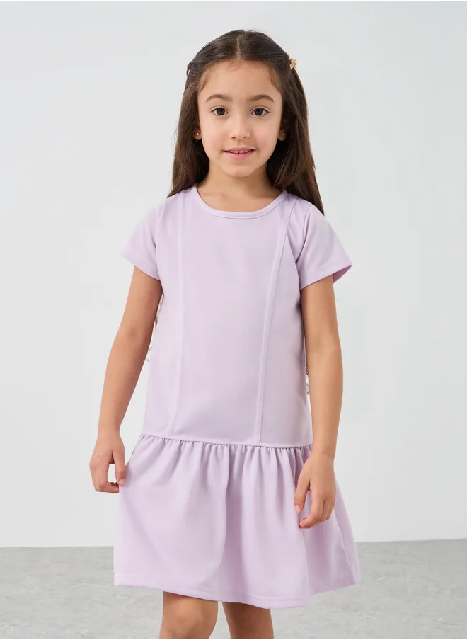 Styli Styli Solid Drop Waist Knee-Length Dress