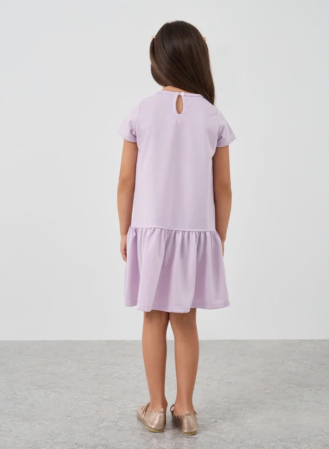 Styli Styli Solid Drop Waist Knee-Length Dress