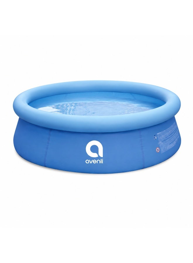 Avenli Inflatable Kids Pool – Round Family Water Pool – Quick Setup Blue Air Ring Swimming Pool for Garden & Outdoor Use – 168×51 cm – 12014 - Image 1