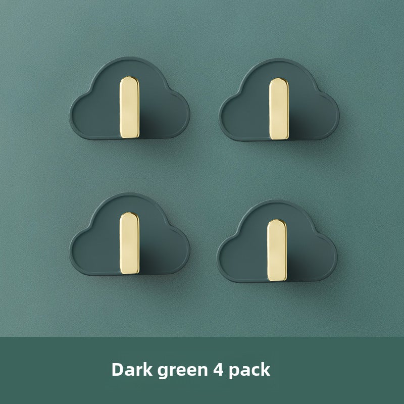 Cloud L-Shaped Wall Hooks No-Drill Adhesive Dark green Dark green