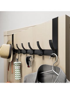 Rightsure Door Hanger, Over The Door Hook, Moving 7-Hooks Over Door Coat Rack for Hanging, Aluminum Heavy Duty Door Organizer for Towels, Clothes, Hats, Bag, Behind Back of Door Bathroom (Black,C)  - Image 3
