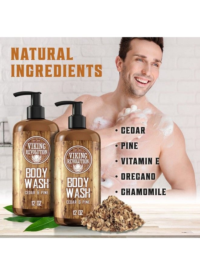 Viking Revolution Men Body Wash Cedar And Pine Oil Body Wash For Men Mens Natural Body Wash With Vitamin E And Oregano Oil Mens Shower Gel Liquid Soap Cedar Oil Mens Bodywash (2 Pack 12Oz)  - Image 3
