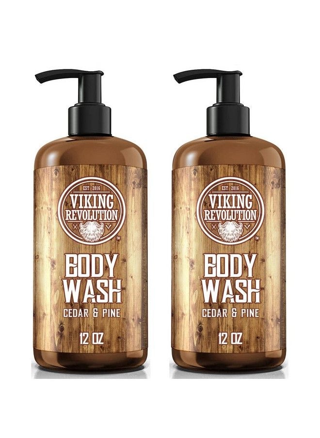 Viking Revolution Men Body Wash Cedar And Pine Oil Body Wash For Men Mens Natural Body Wash With Vitamin E And Oregano Oil Mens Shower Gel Liquid Soap Cedar Oil Mens Bodywash (2 Pack 12Oz)  - Image 1