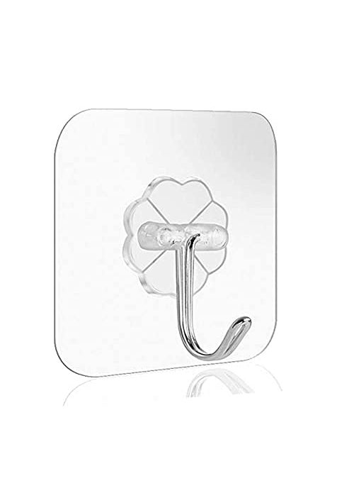 Kmils Kmils Multipurpose SelfAdhesive Heavy Duty Hook for Wall Bathroom Kitchen Wall Clips Hook Adhesive Strong Wall Hanger Hook Sticker Pack of 6  - Image 1