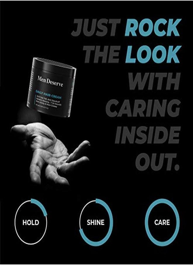 MEN DESERVE - Daily Hair Cream (7 Oil Nourish) For Hair Fall Control, Dandruff Control,And Keratin Restore 100 Gm - Image 1
