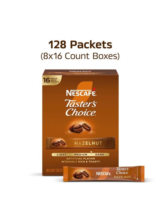Taster's Choice Nescafe Instant Coffee Beverage, Hazelnut, 0.1 Ounce,16 Count,(Pack of 8) - Image 2