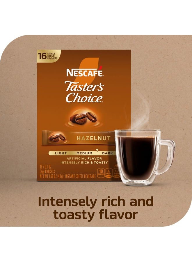 Taster's Choice Nescafe Instant Coffee Beverage, Hazelnut, 0.1 Ounce,16 Count,(Pack of 8) - Image 4