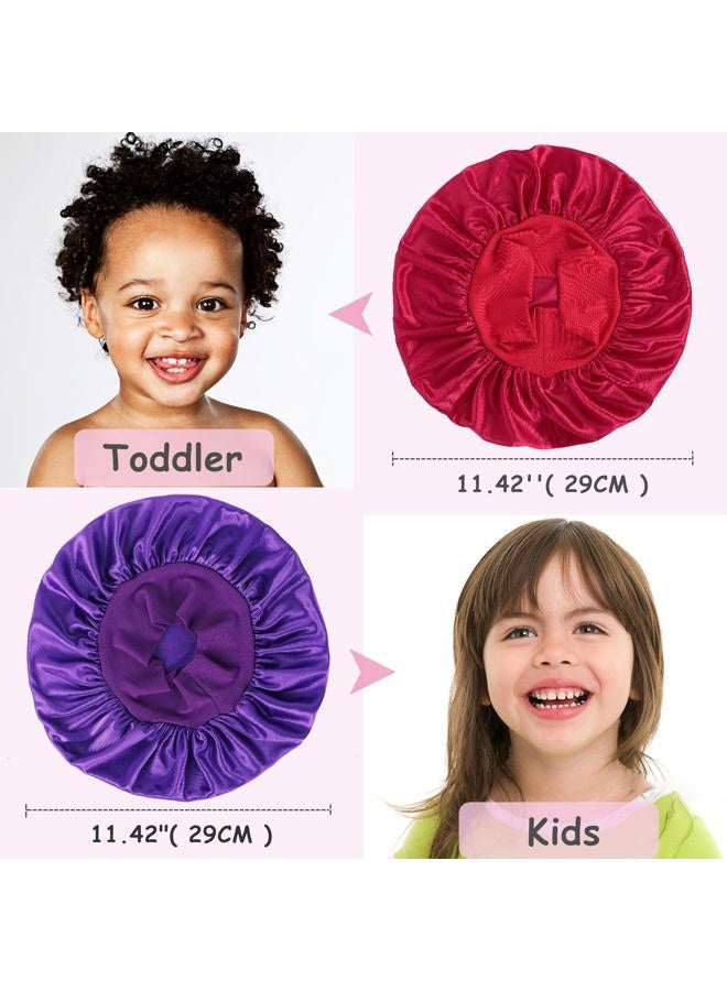 Himoswis 3 PCS Kids Bonnets for Girls,Bonnet for Kids,Silk Bonnet for Sleeping Kids,Toddler Bonnet,Small Bonnet - Image 4