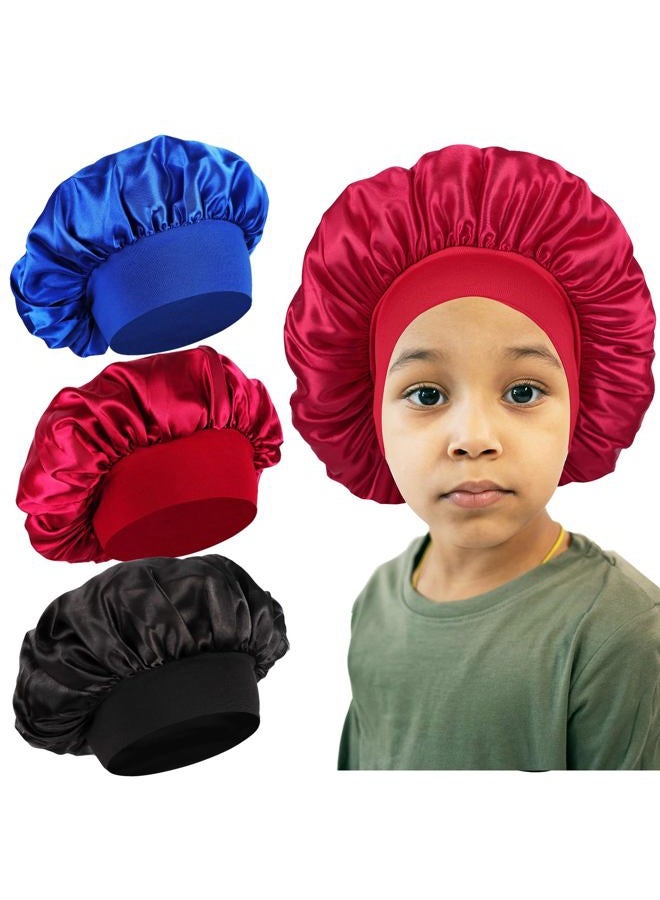 Himoswis 3 PCS Kids Bonnets for Girls,Bonnet for Kids,Silk Bonnet for Sleeping Kids,Toddler Bonnet,Small Bonnet - Image 1