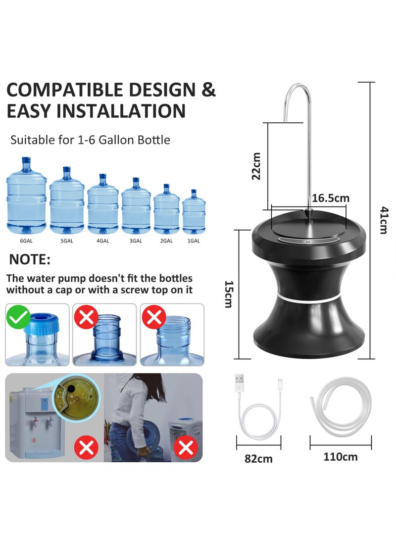 LEFAFA Electric Water Dispenser Pump, Automatic Desktop Drinking Water Bottle Pump with Tray for 1-5 Gallon Water Jugs, USB Rechargeable, for Home, Office, Outdoor, Camping - Image 5