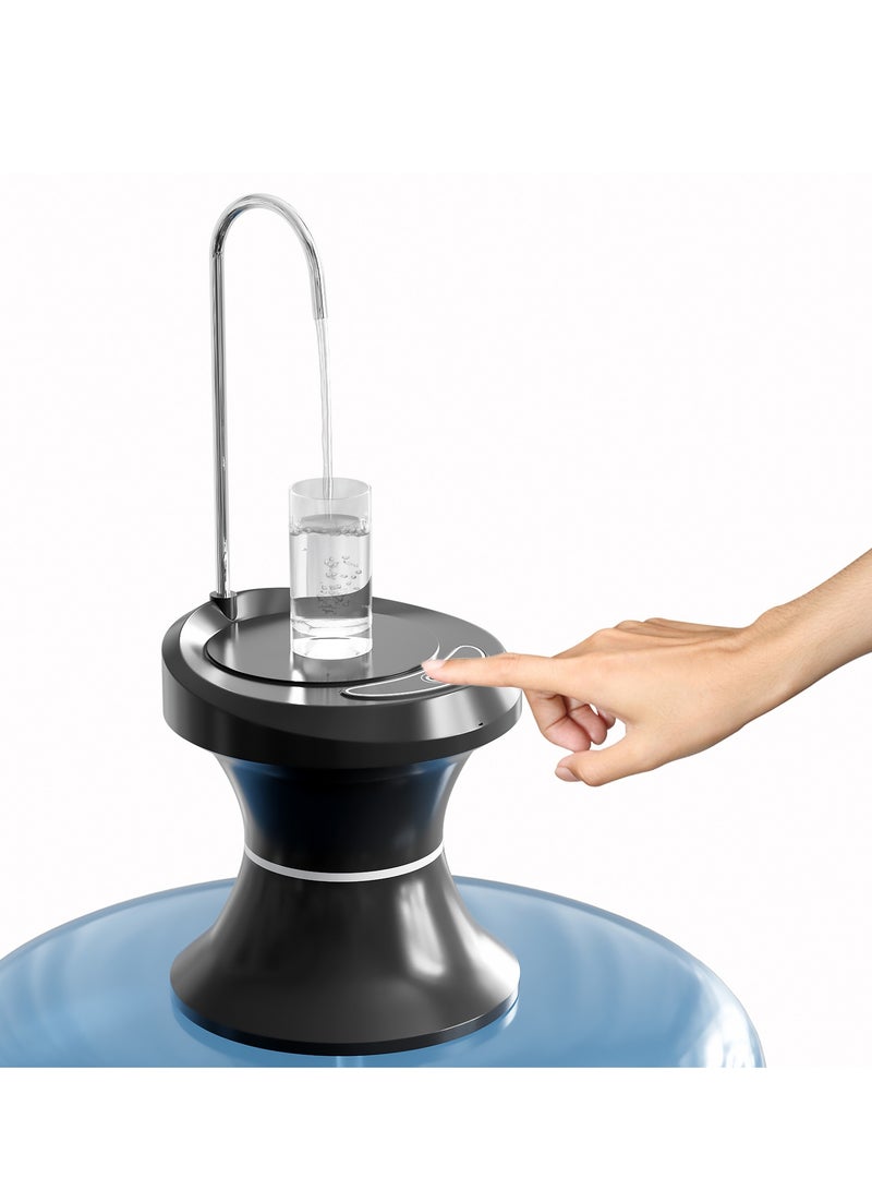 LEFAFA Electric Water Dispenser Pump, Automatic Desktop Drinking Water Bottle Pump with Tray for 1-5 Gallon Water Jugs, USB Rechargeable, for Home, Office, Outdoor, Camping - Image 1