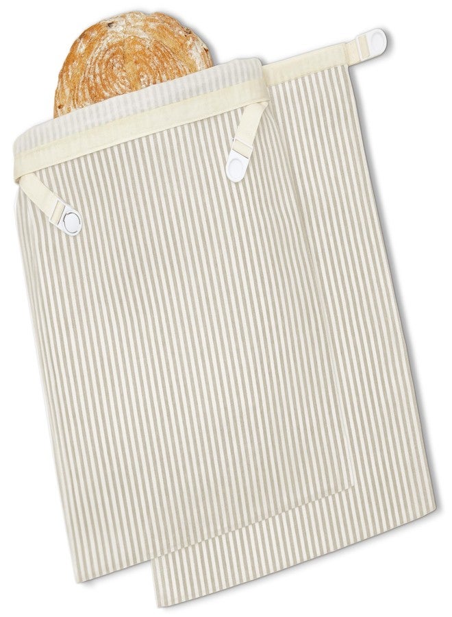 BRONYPRO Beeswax Bread Bags for Homemade Bread Sourdough, 2 Pack Reusable Sourdough Bread Bags, Organic Beeswax & Linen Homemade Bread Storage, Eco-friendly & Long-latsing,Large 17x12.6in,Beige - Image 1