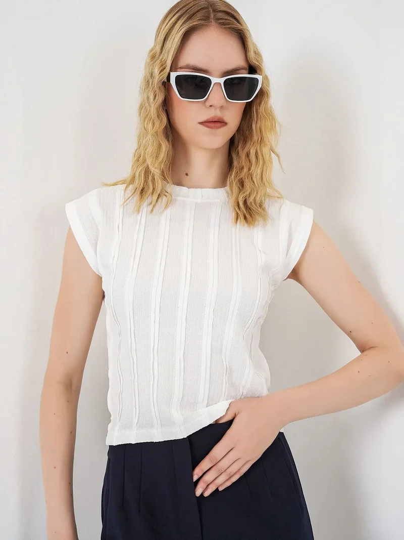 بيغ دارت BDART Textured Ribbed Pull-On Blouse