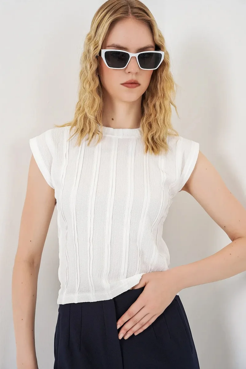 بيغ دارت BDART Textured Ribbed Pull-On Blouse