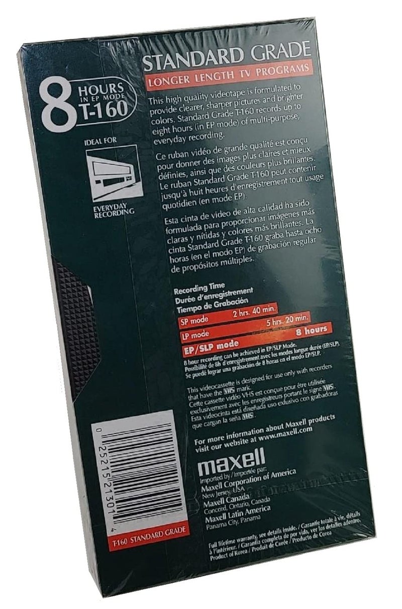 Maxell ماكسيل T-160 شريط فيديو قياسي من الدرجة القياسية - Image 3