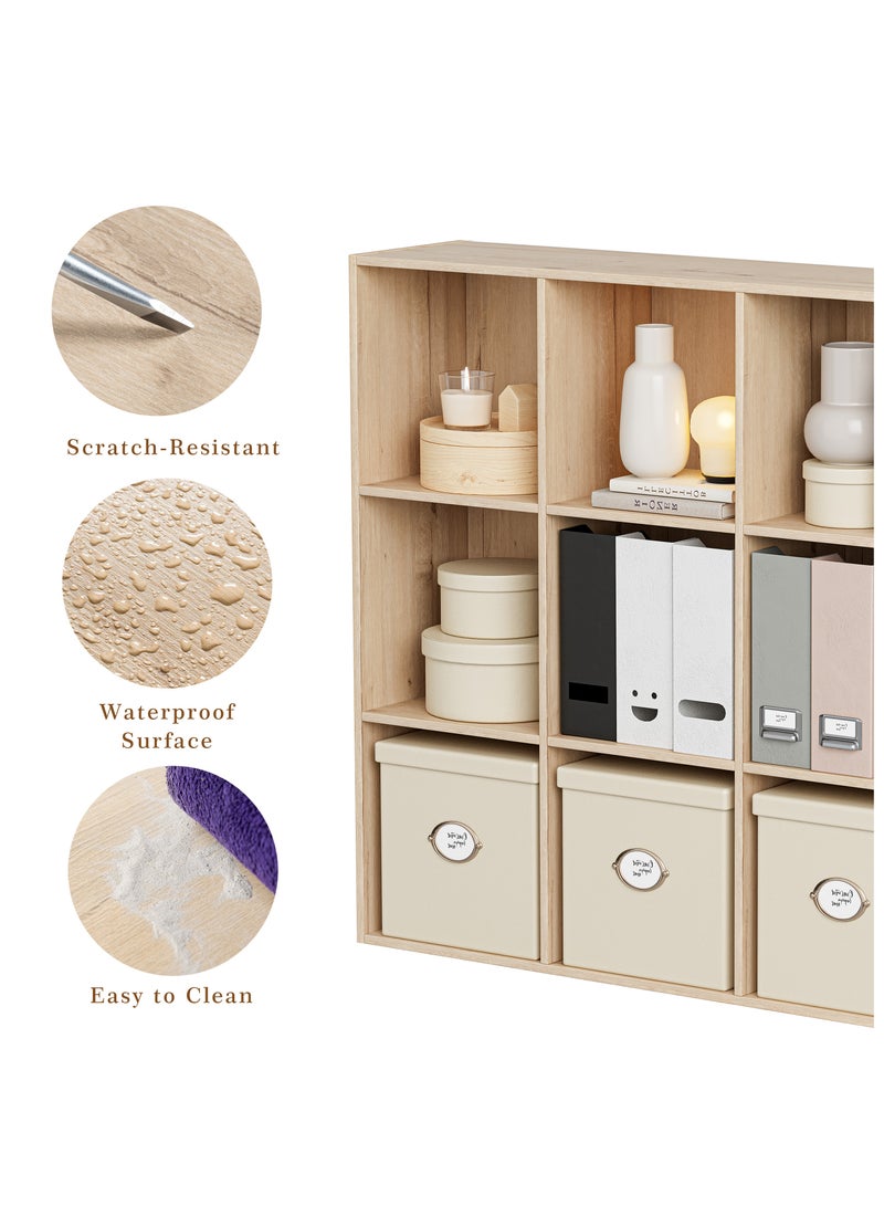 DOOHWAN 11in Cube Storage Organizer with Closed Back - Wooden Bookshelf Display Cubes for Home, Office, Closet Cabinet Organizer Shelf - Image 4