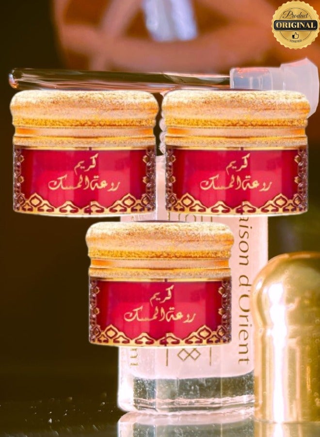 Banafa 3 Pieces Rowat Al Musk Cream 9g - Image 1