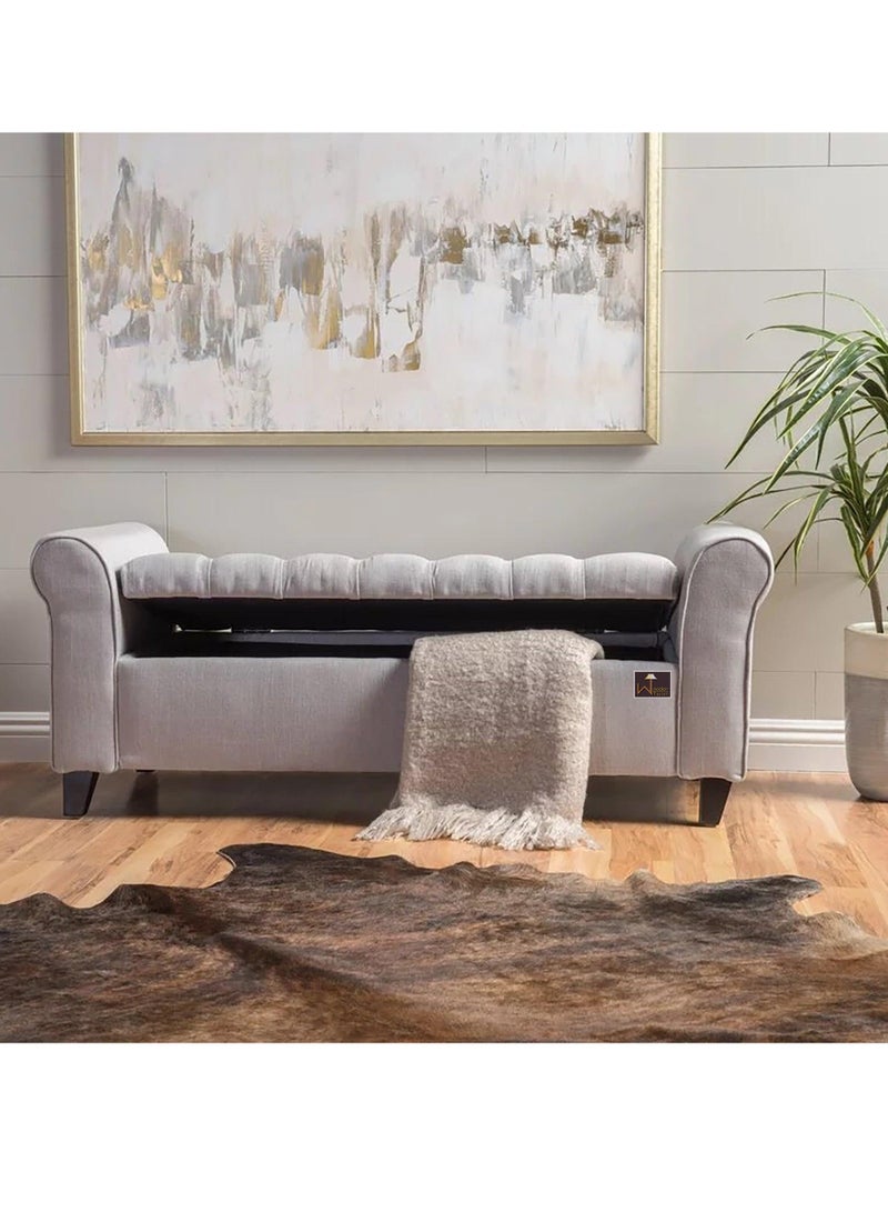 وودن تويست أريكة مصنوعة يدويًا بأزرار معنقدة بتصميم قابل للطي للتخزين - Image 1